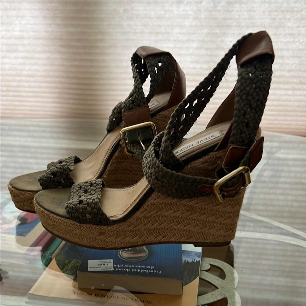 Steve Madden Olive crocheted straps, Wedge Sandals